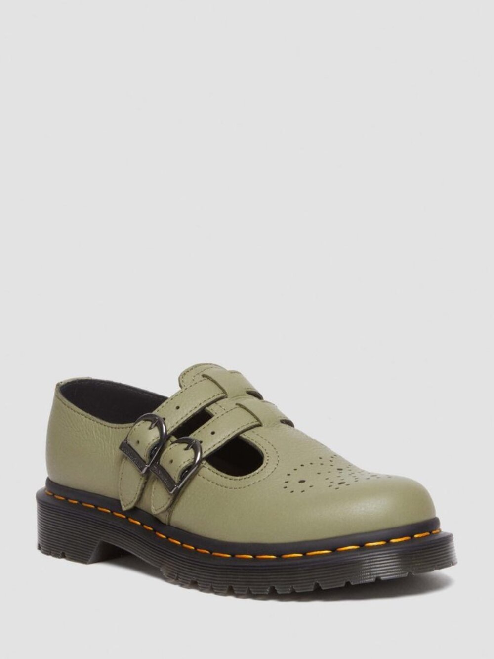 Dr. Martens Women's Olive 8065 Virginia Leather Mary Jane Shoes - US 8/UK 39 - Picture 5 of 14